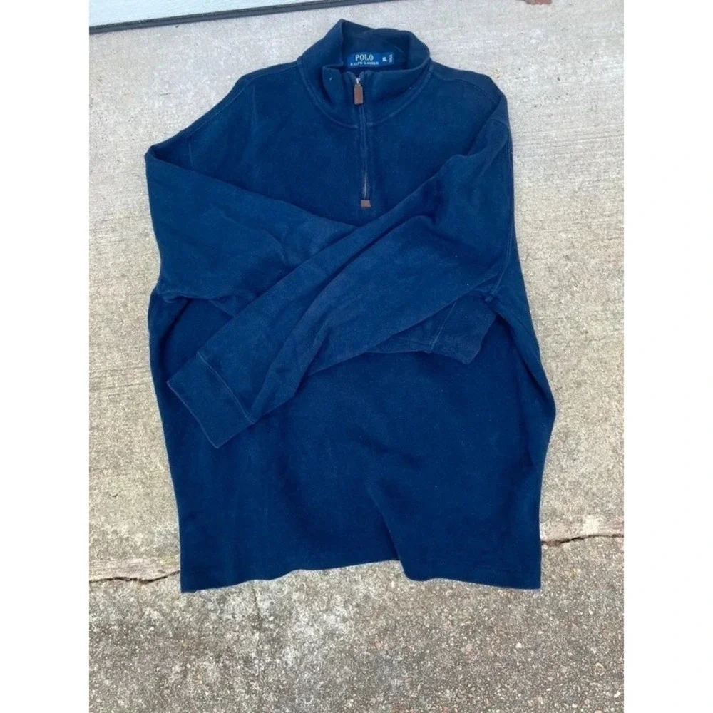 VTG Ralph Lauren Quarter Zip Xl Old Money Preppy Button Up Long Sleeve Fifa USA